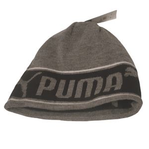 Authentic puma beanie, gray/ black  one size